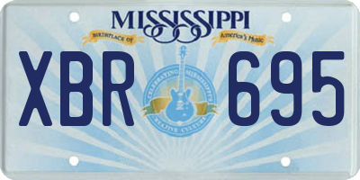 MS license plate XBR695