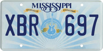 MS license plate XBR697