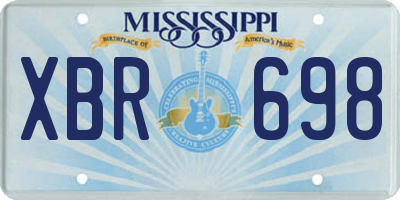 MS license plate XBR698