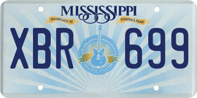 MS license plate XBR699