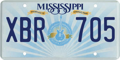 MS license plate XBR705