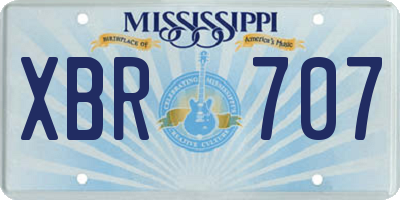 MS license plate XBR707