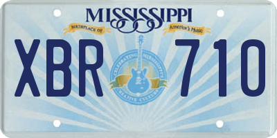 MS license plate XBR710