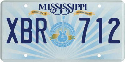 MS license plate XBR712