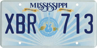 MS license plate XBR713