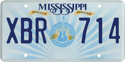 MS license plate XBR714