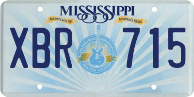 MS license plate XBR715