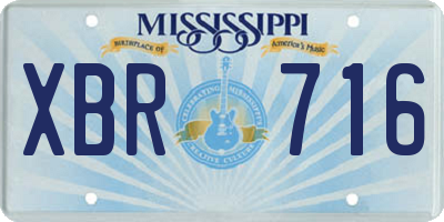 MS license plate XBR716