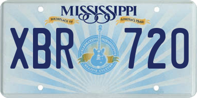MS license plate XBR720
