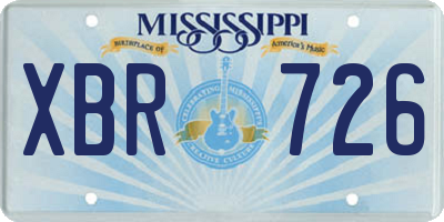 MS license plate XBR726