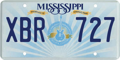 MS license plate XBR727