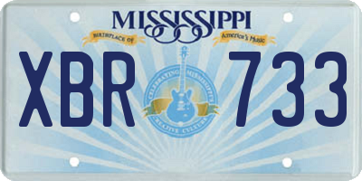 MS license plate XBR733