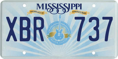 MS license plate XBR737