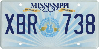 MS license plate XBR738