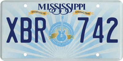 MS license plate XBR742