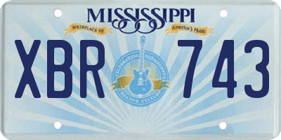 MS license plate XBR743