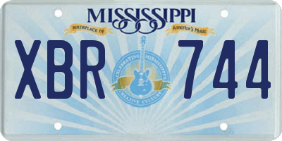 MS license plate XBR744