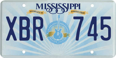 MS license plate XBR745