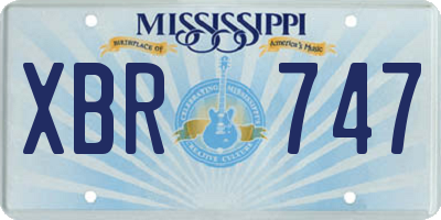 MS license plate XBR747
