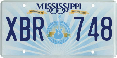 MS license plate XBR748
