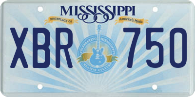 MS license plate XBR750