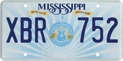 MS license plate XBR752