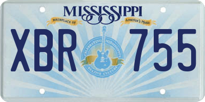 MS license plate XBR755