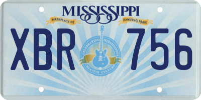 MS license plate XBR756