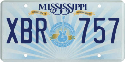 MS license plate XBR757