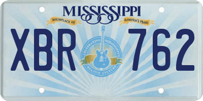 MS license plate XBR762