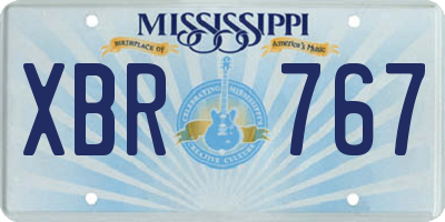 MS license plate XBR767