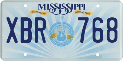 MS license plate XBR768