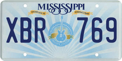MS license plate XBR769