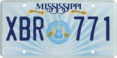MS license plate XBR771