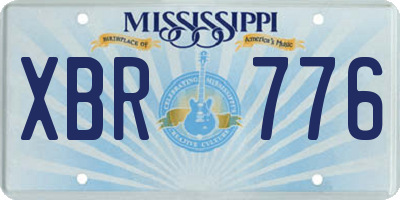MS license plate XBR776