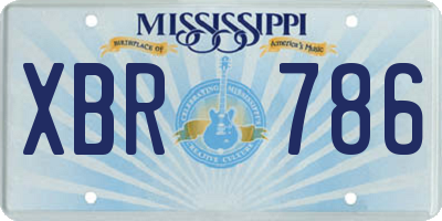 MS license plate XBR786