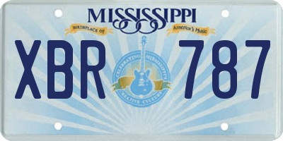 MS license plate XBR787