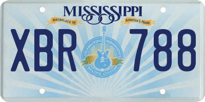 MS license plate XBR788