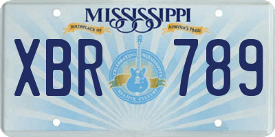 MS license plate XBR789
