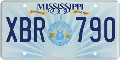 MS license plate XBR790