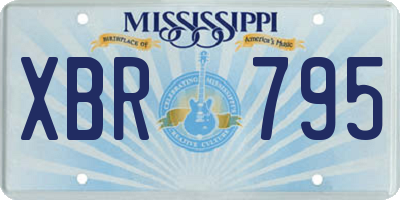 MS license plate XBR795