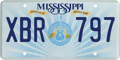 MS license plate XBR797