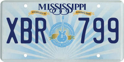 MS license plate XBR799