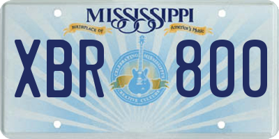 MS license plate XBR800