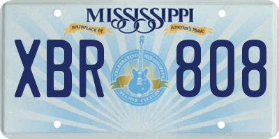 MS license plate XBR808