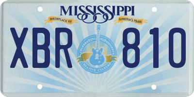 MS license plate XBR810