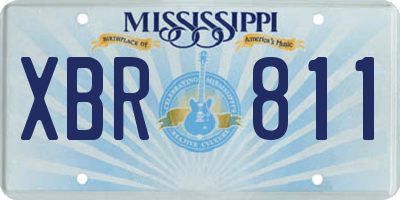 MS license plate XBR811