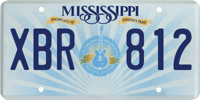 MS license plate XBR812