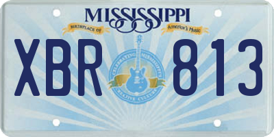 MS license plate XBR813