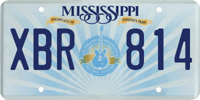 MS license plate XBR814